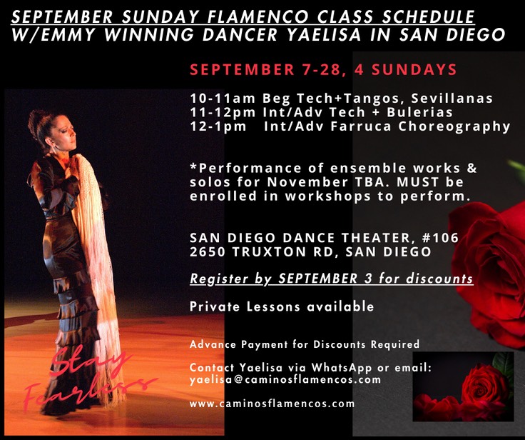 SAN DIEGO SEPTEMBER WORKSHOPS 